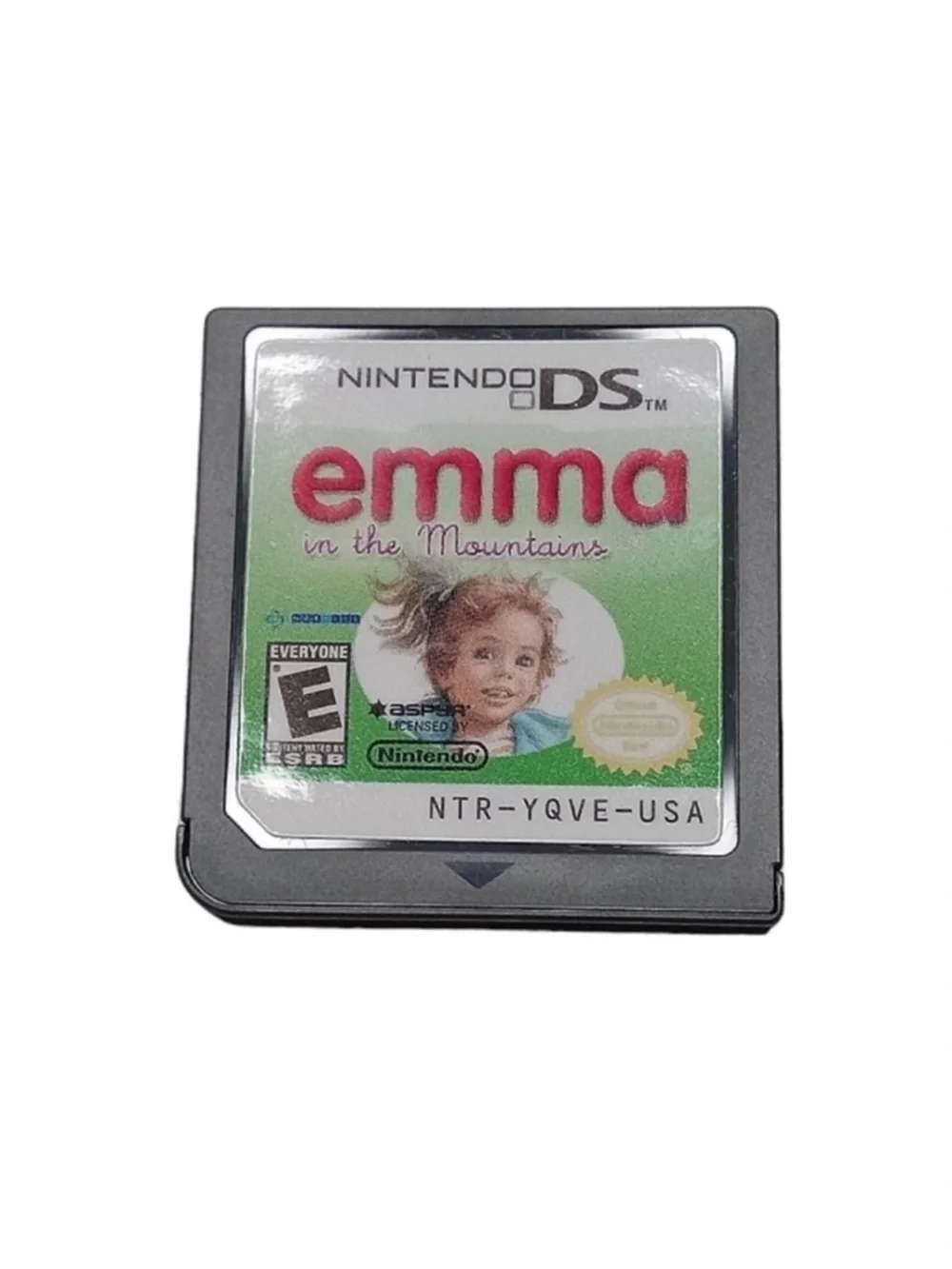 Nintendo DS Game Cartridge — Black Shell with Green and White Label